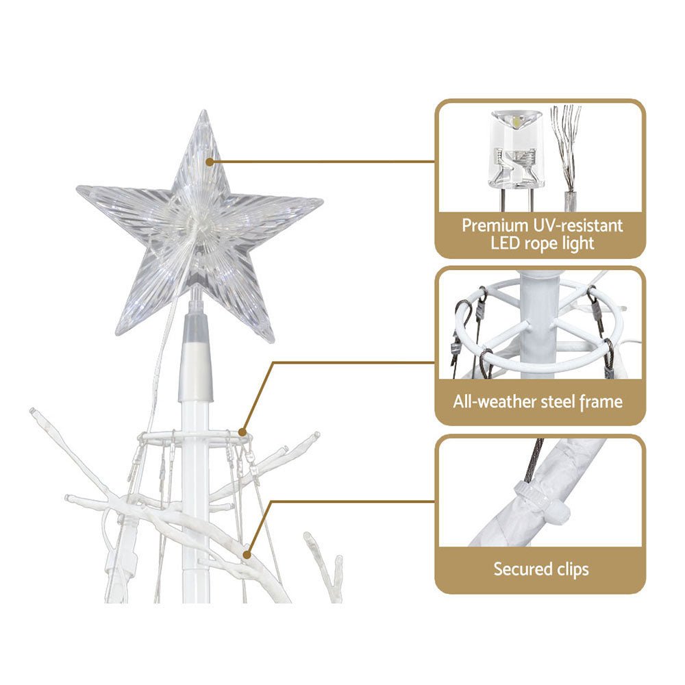 Christmas Tree 1.8M 320 LED Xmas Cold White Lights Optic Fibre-Occasions > Christmas-Dropli